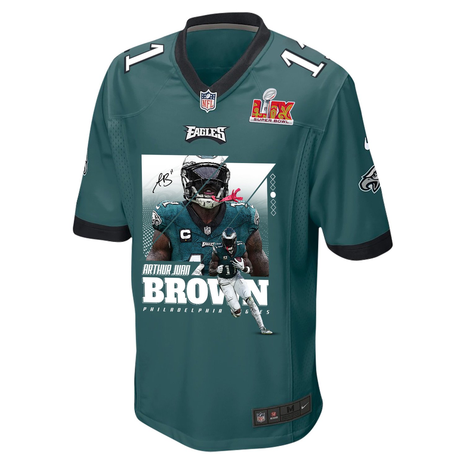 A.J. Brown 11 Philadelphia Eagles 'Swole Batman' Game Men Jersey - Midnight Green JS2670 nicesnker - Image 2