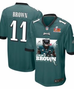 A.J. Brown 11 Philadelphia Eagles 'Swole Batman' Game Men Jersey - Midnight Green JS2670 nicesnker