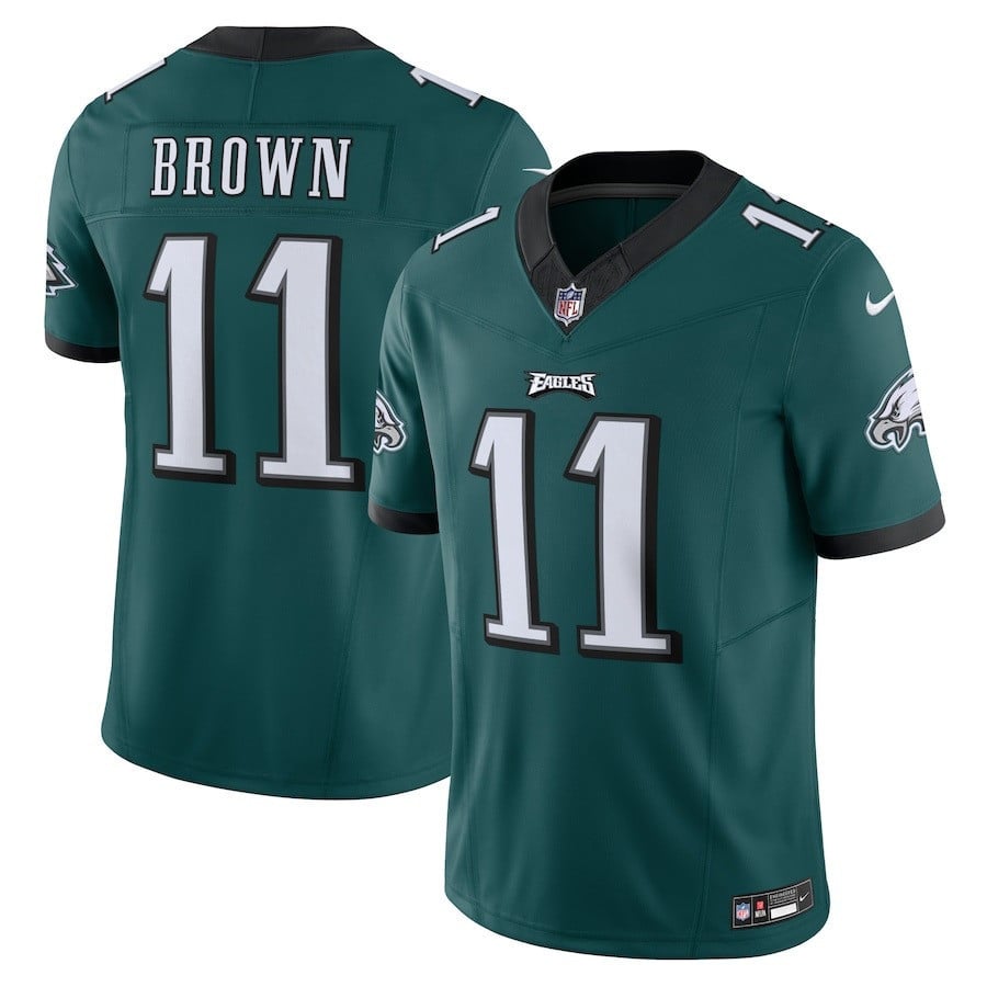 A.J. Brown 11 Philadelphia Eagles Vapor F.U.S.E. Limited Jersey - Midnight Green JS5815 nicesnker