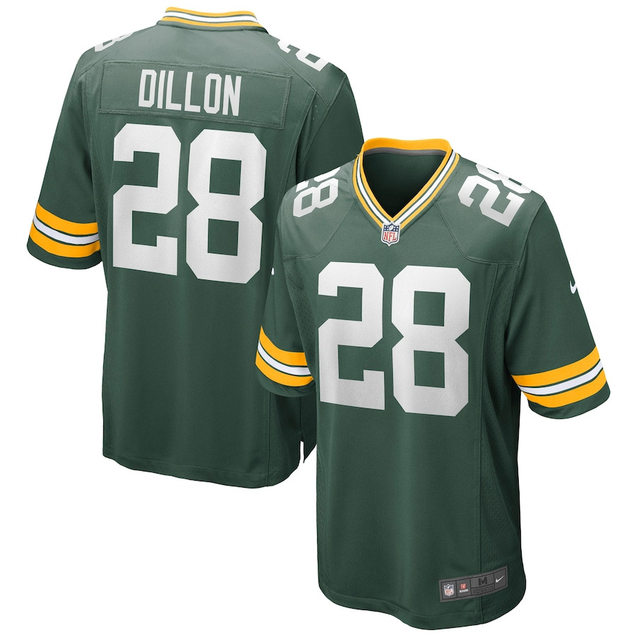 AJ Dillon 28 Green Bay Packers Men Game Jersey - Green JS4862 nicesnker