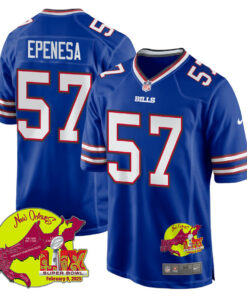A.J. Epenesa 57 Buffalo Bills Super Bowl LIX New Orleans Patch Game Men Jersey - Royal JS5790 nicesnker