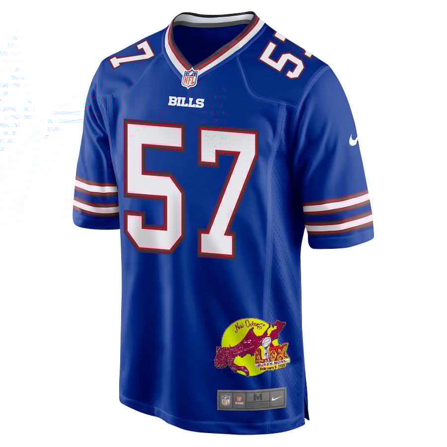 A.J. Epenesa 57 Buffalo Bills Super Bowl LIX New Orleans Patch Game Men Jersey - Royal JS5790 nicesnker - Image 3
