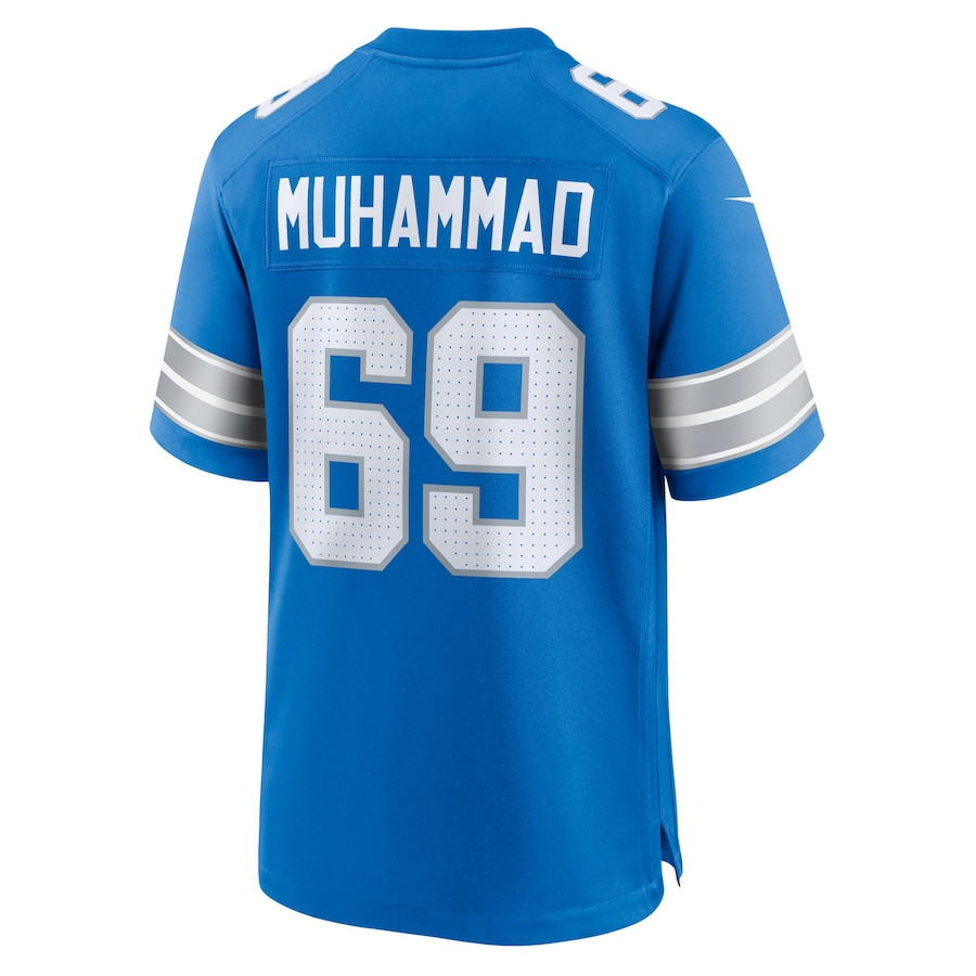 Al-Quadin Muhammad #69 Detroit Lions Super Bowl LIX Jersey - Men's - Blue JS2206 nicesnker - Image 3