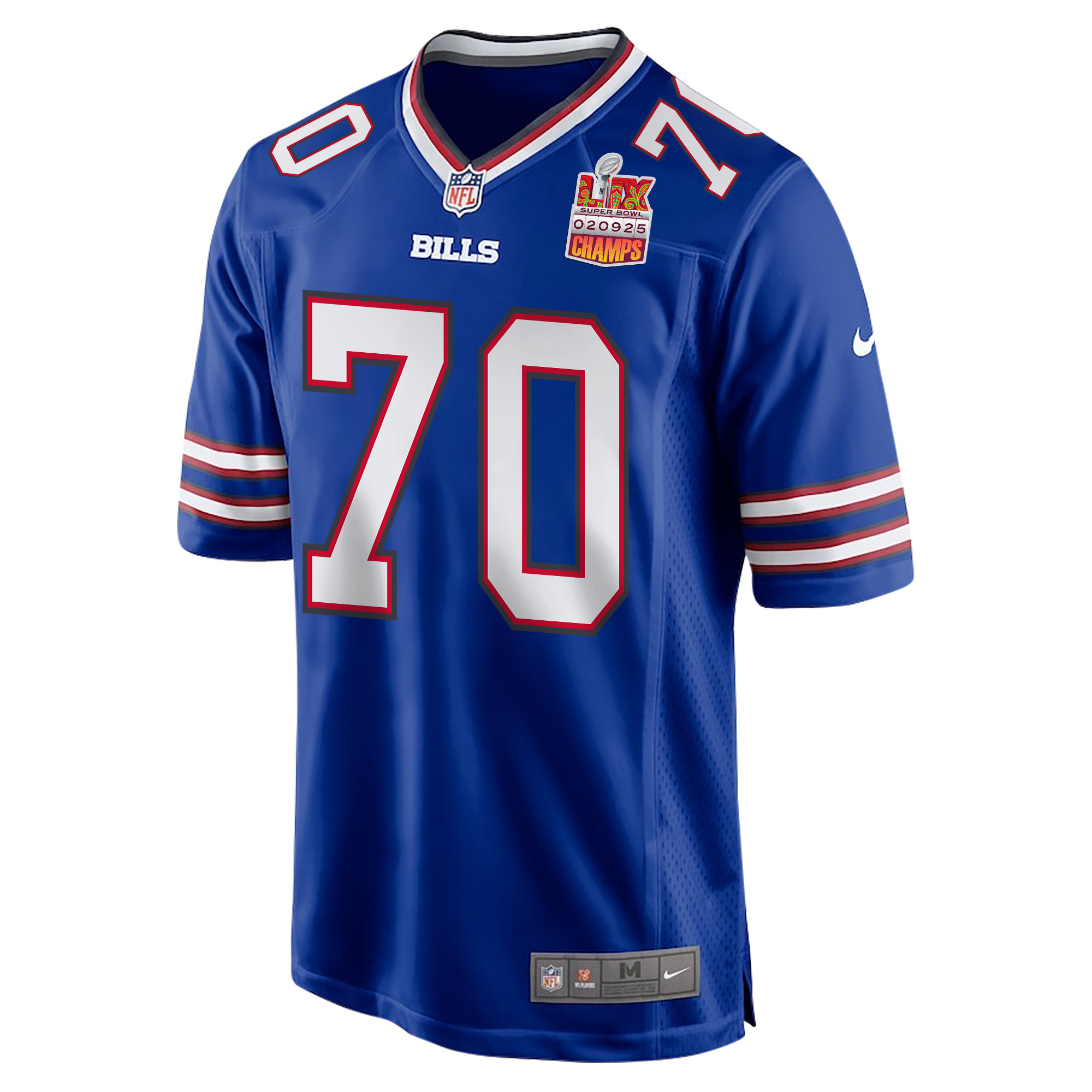 Alec Anderson 70 Buffalo Bills Super Bowl LIX Champions Patch Game Men Jersey - Royal JS1196 nicesnker - Image 3