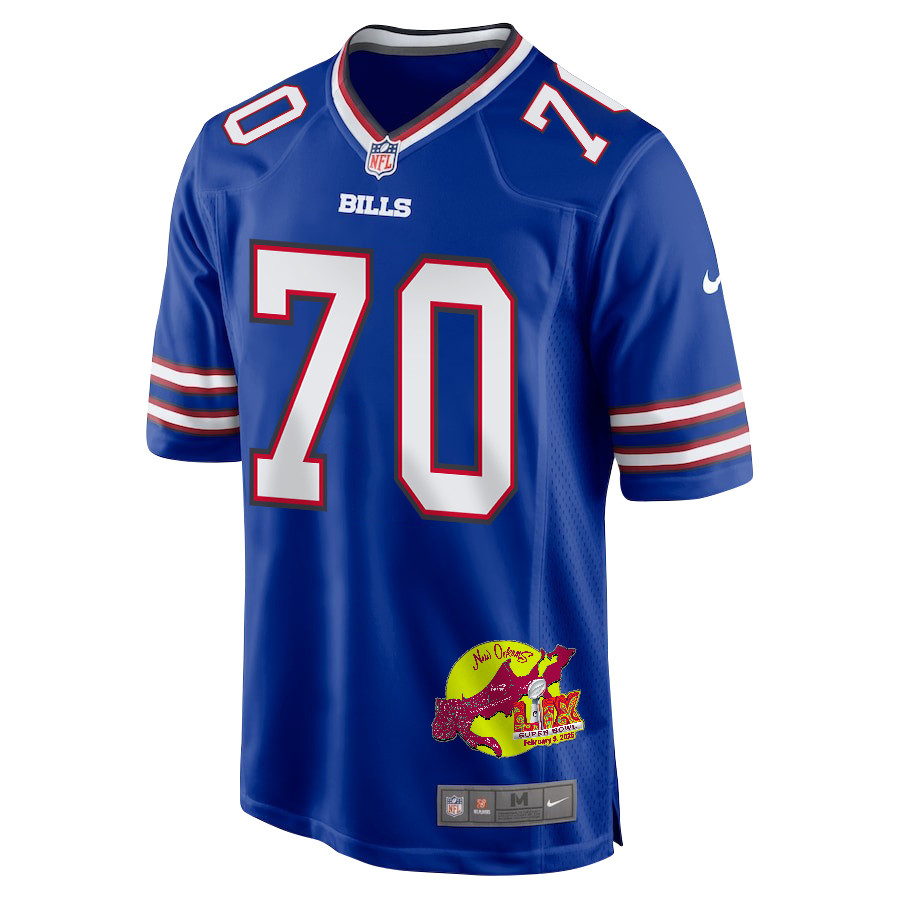 Alec Anderson 70 Buffalo Bills Super Bowl LIX New Orleans Patch Game Men Jersey - Royal JS4134 nicesnker - Image 3