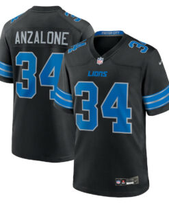 Alex Anzalone 34 Detroit Lions 2nd Alternate Game Men Jersey - Black JS8314 nicesnker