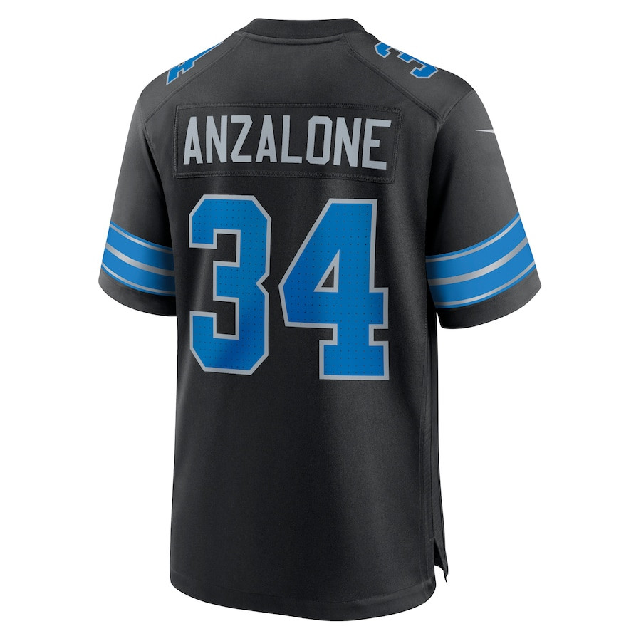 Alex Anzalone 34 Detroit Lions 2nd Alternate Game Men Jersey - Black JS8314 nicesnker - Image 3