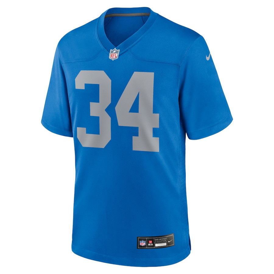 Alex Anzalone 34 Detroit Lions Alternate Game Men Jersey - Blue JS5205 nicesnker - Image 2