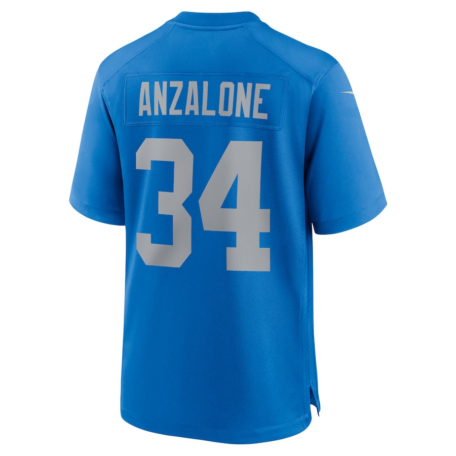 Alex Anzalone 34 Detroit Lions Alternate Game Men Jersey - Blue JS5205 nicesnker - Image 3