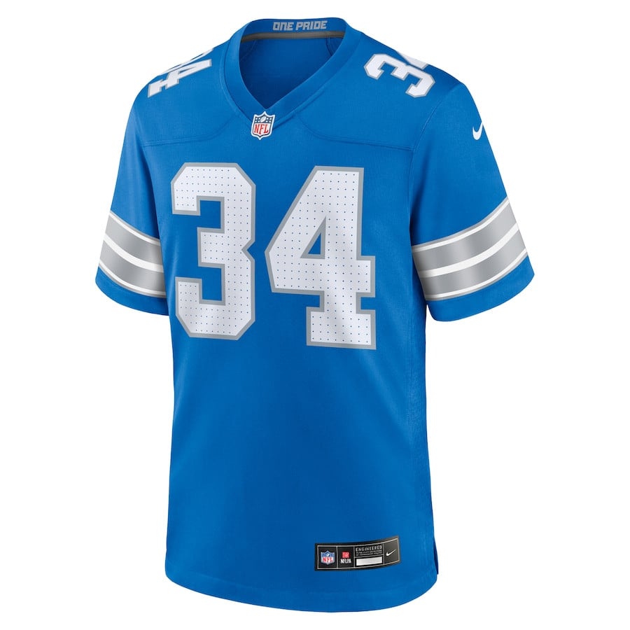 Alex Anzalone 34 Detroit Lions Game Men Jersey - Blue JS7097 nicesnker - Image 2