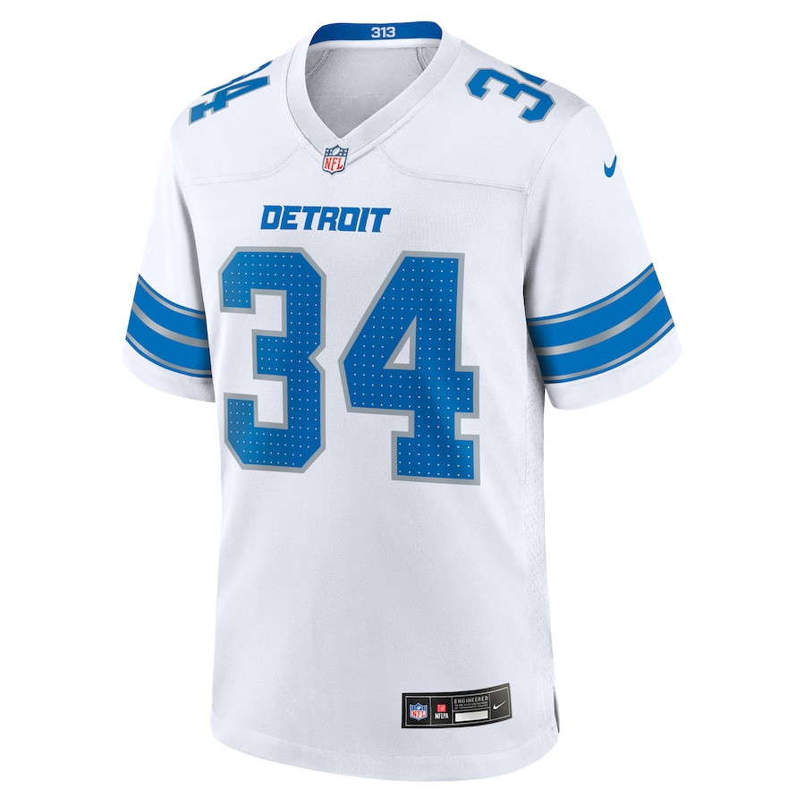 Alex Anzalone 34 Detroit Lions White Game Men Jersey - White JS3555 nicesnker - Image 2
