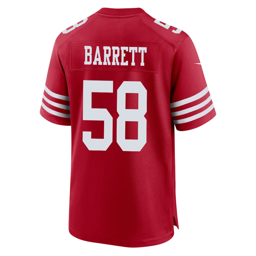 Alex Barrett 58 San Francisco 49ers NFC Champions Patch Game Men Jersey - Scarlet JS8137 nicesnker - Image 3
