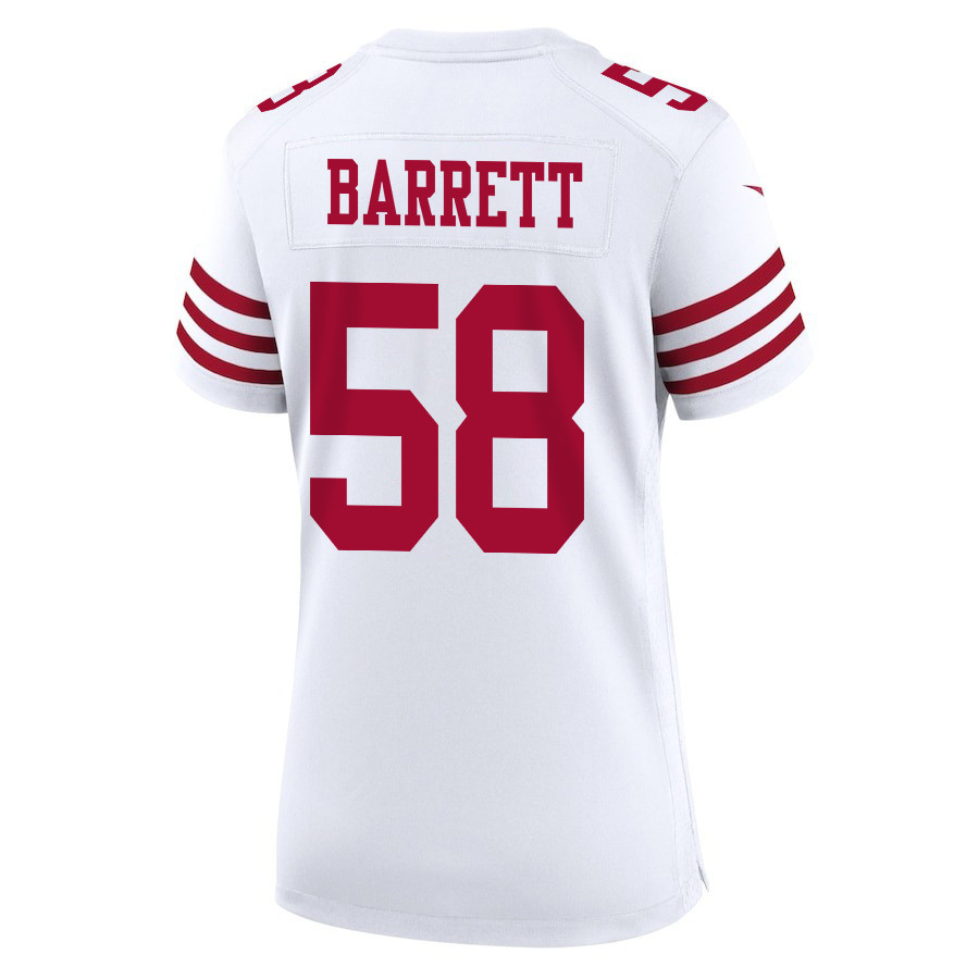 Alex Barrett 58 San Francisco 49ers Super Bowl LVIII Patch Game Women Jersey - White JS7384 nicesnker - Image 3