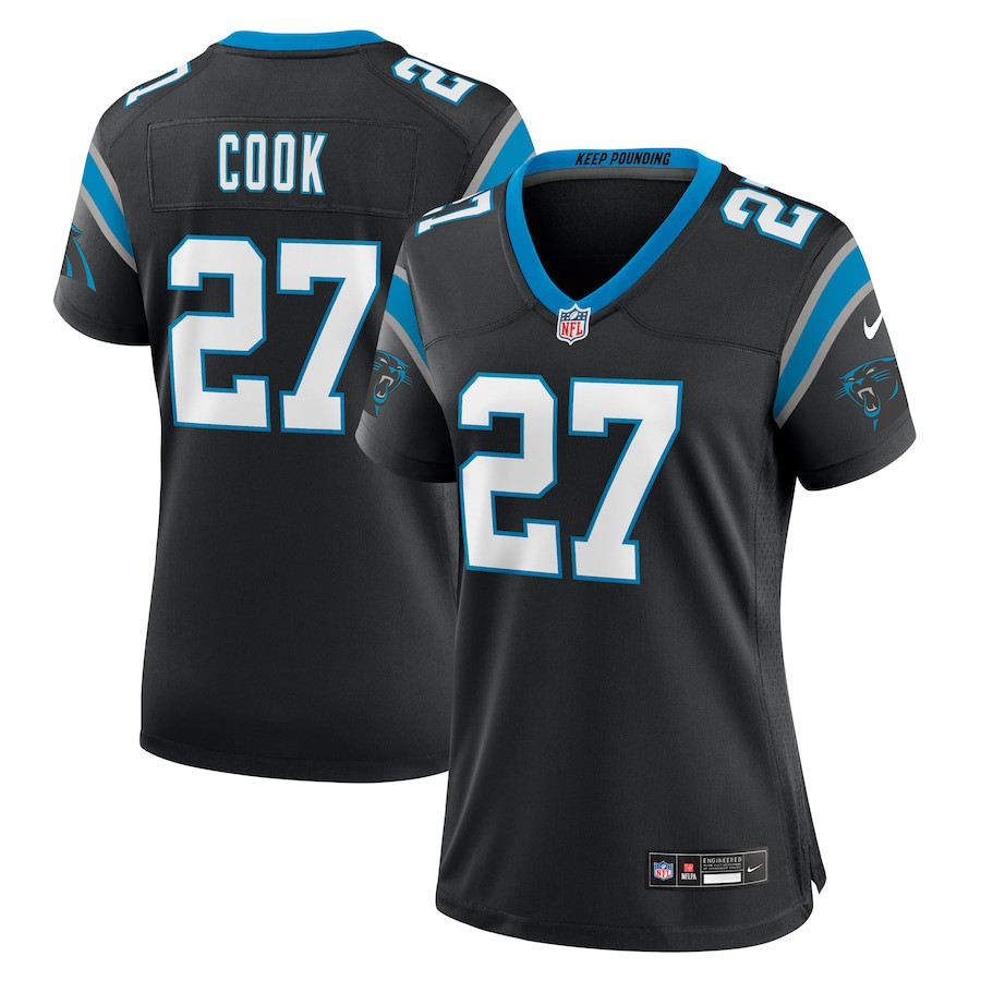 Alex Cook 27 Carolina Panthers Game Women Jersey - Black JS2402 nicesnker
