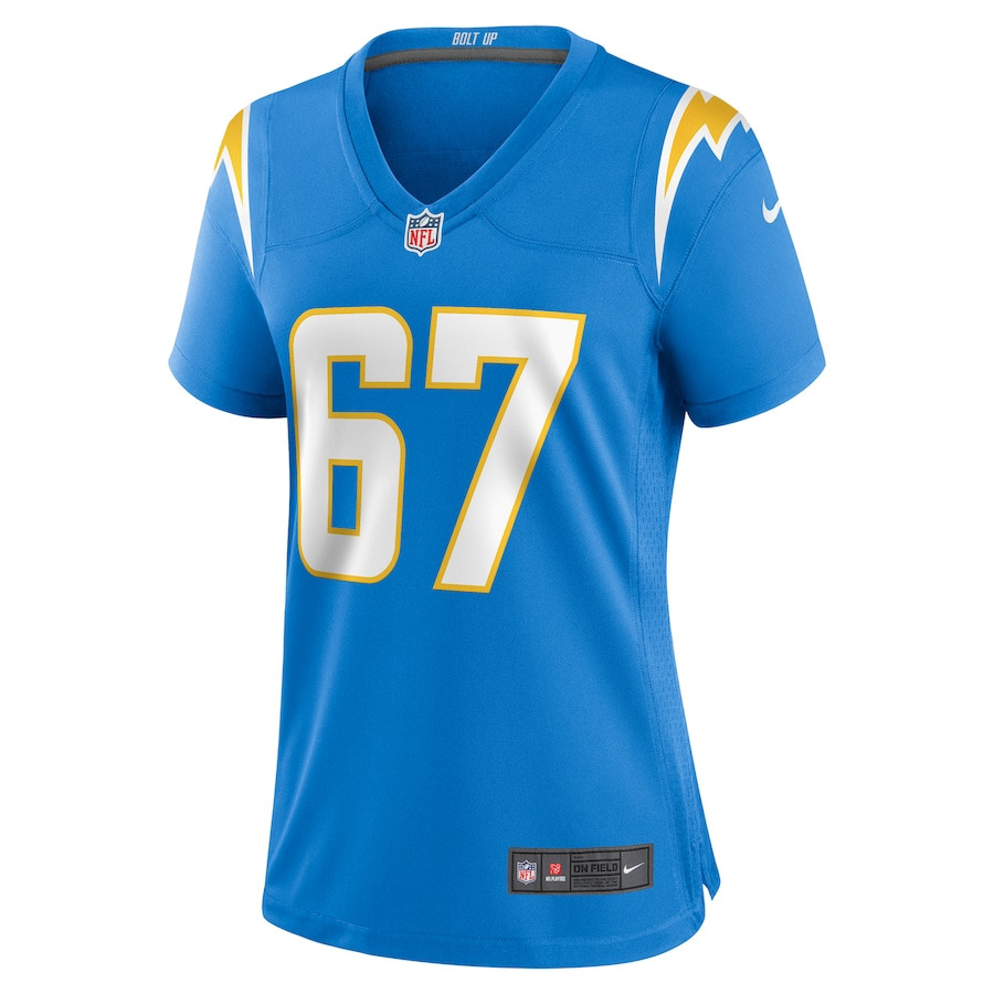 Alex Leatherwood 67 Los Angeles Chargers Women's Game Jersey - Powder Blue JS1524 nicesnker - Image 2
