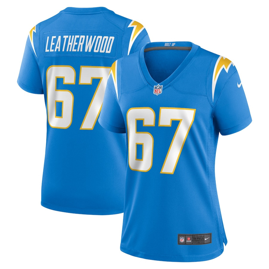Alex Leatherwood 67 Los Angeles Chargers Women's Game Jersey - Powder Blue JS1524 nicesnker