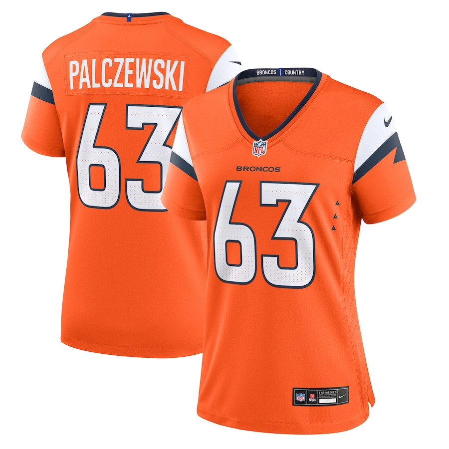 Alex Palczewski 63 Denver Broncos Women's Team Game Jersey - Orange JS2282 nicesnker