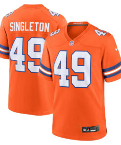 Alex Singleton 49 Denver Broncos Mile High Collection 1977 Throwback Player Game Men Jersey - Orange JS9959 nicesnker