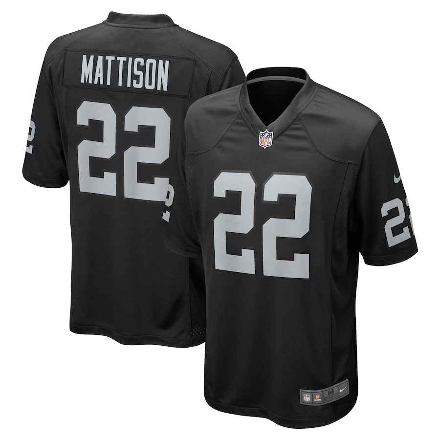 Alexander Mattison 22 Las Vegas Raiders Team Game Men Jersey - Black JS5433 nicesnker
