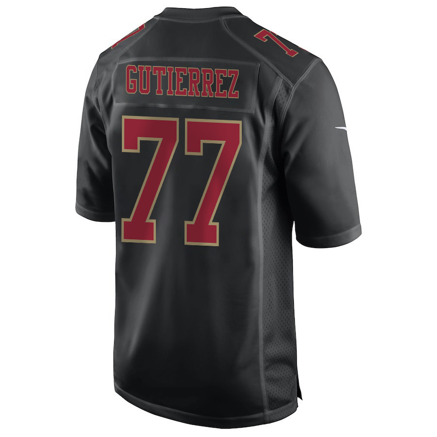 Alfredo Gutierrez 77 San Francisco 49ers Super Bowl LVIII Patch Fashion Game Men Jersey - Carbon Black JS8310 nicesnker - Image 3