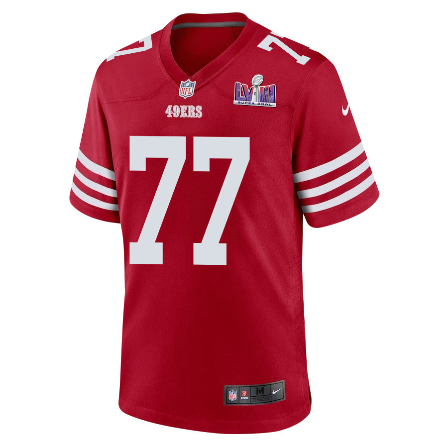 Alfredo Gutierrez 77 San Francisco 49ers Super Bowl LVIII Patch Game Men Jersey - Scarlet JS3754 nicesnker - Image 2
