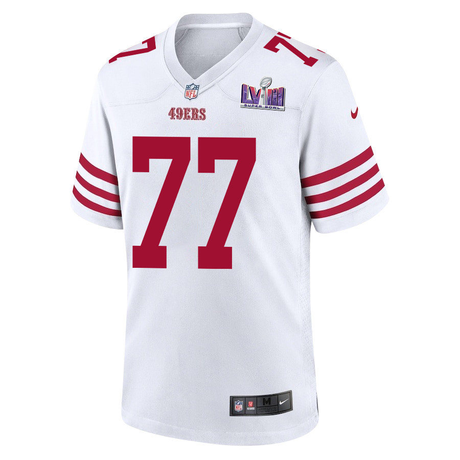 Alfredo Gutierrez 77 San Francisco 49ers Super Bowl LVIII Patch Game Men Jersey - White JS6573 nicesnker - Image 2