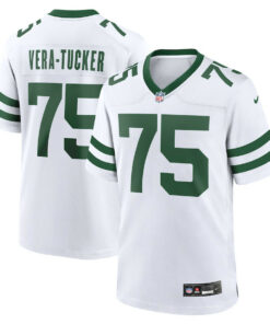 Alijah Vera-Tucker 75 New York Jets Game Jersey - Men, Legacy White JS7884 nicesnker