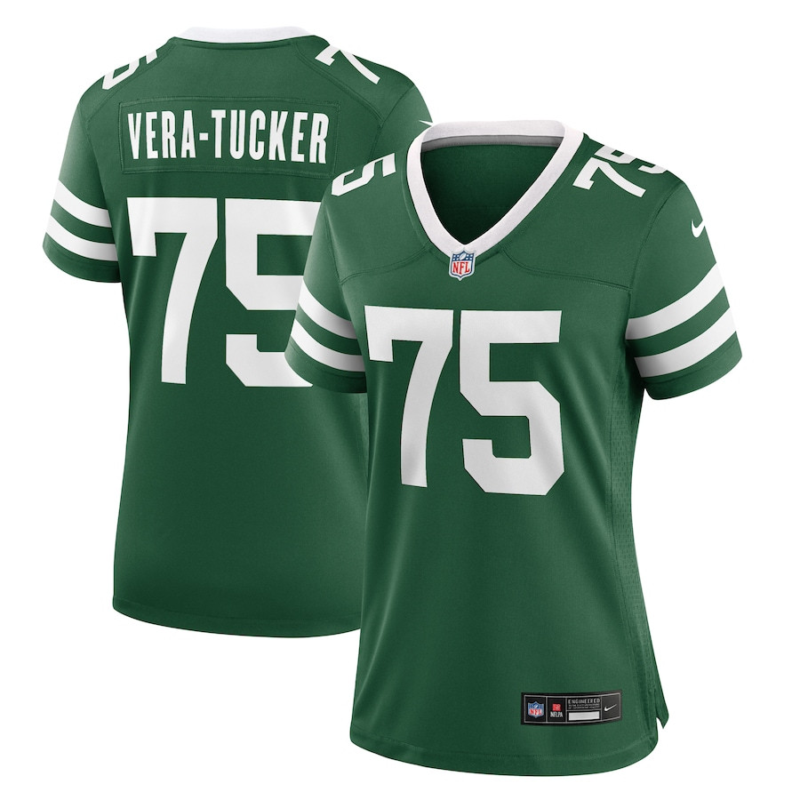 Alijah Vera-Tucker 75 New York Jets Women's Team Game Jersey - Legacy Green JS3022 nicesnker