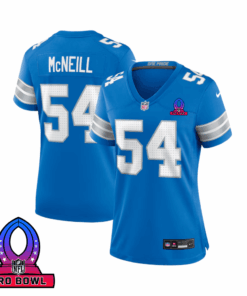 Alim McNeill 54 Detroit Lions 2025 Pro Bowl Patch Women Game Jersey - Blue JS1149 nicesnker