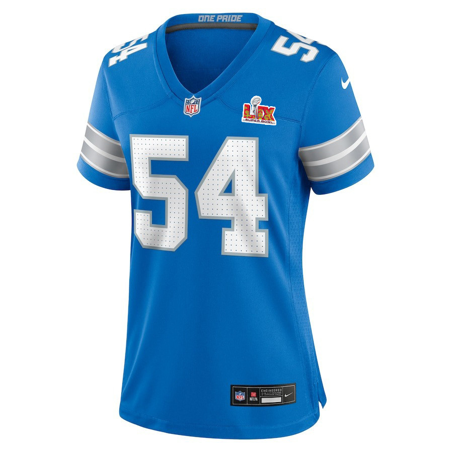 Alim McNeill #54 Detroit Lions Super Bowl LIX Women's Jersey - Blue JS5635 nicesnker - Image 2
