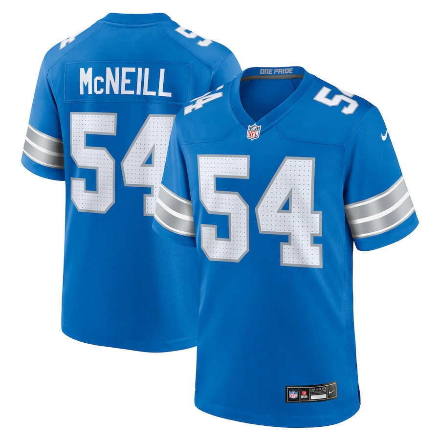 Alim McNeill 54 Detroit Lions Team Game Men Jersey - Blue JS4423 nicesnker
