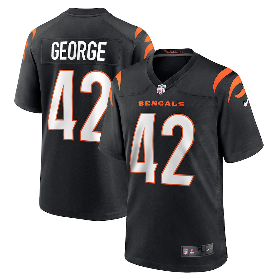 Allan George 42 Cincinnati Bengals Team Game Men Jersey - Black JS2214 nicesnker