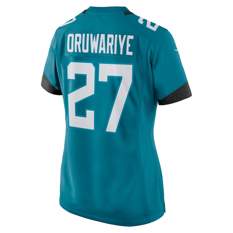 Amani Oruwariye 27 Jacksonville Jaguars Women Game Jersey - Teal JS8462 nicesnker - Image 3