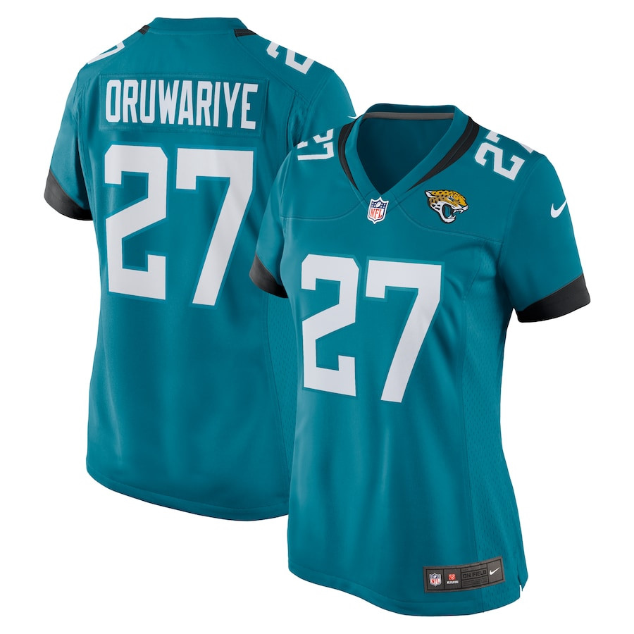 Amani Oruwariye 27 Jacksonville Jaguars Women Game Jersey - Teal JS8462 nicesnker