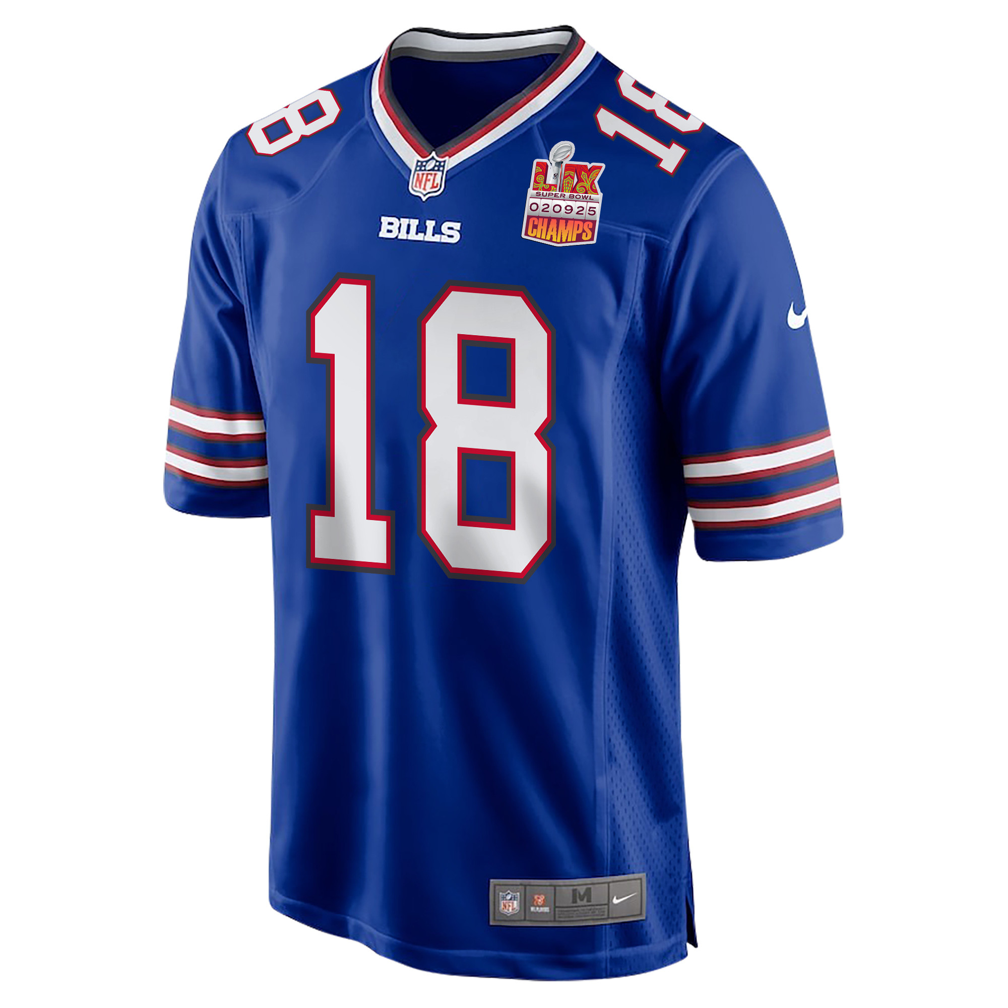Amari Cooper 18 Buffalo Bills Super Bowl LIX Champions Patch Game Men Jersey - Royal JS9412 nicesnker - Image 3