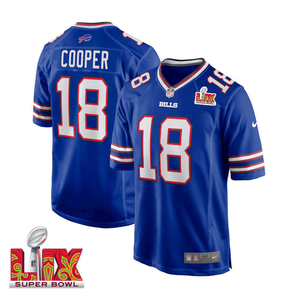 Amari Cooper #18 Buffalo Bills Super Bowl LIX Jersey - Men's - Royal JS2135 nicesnker