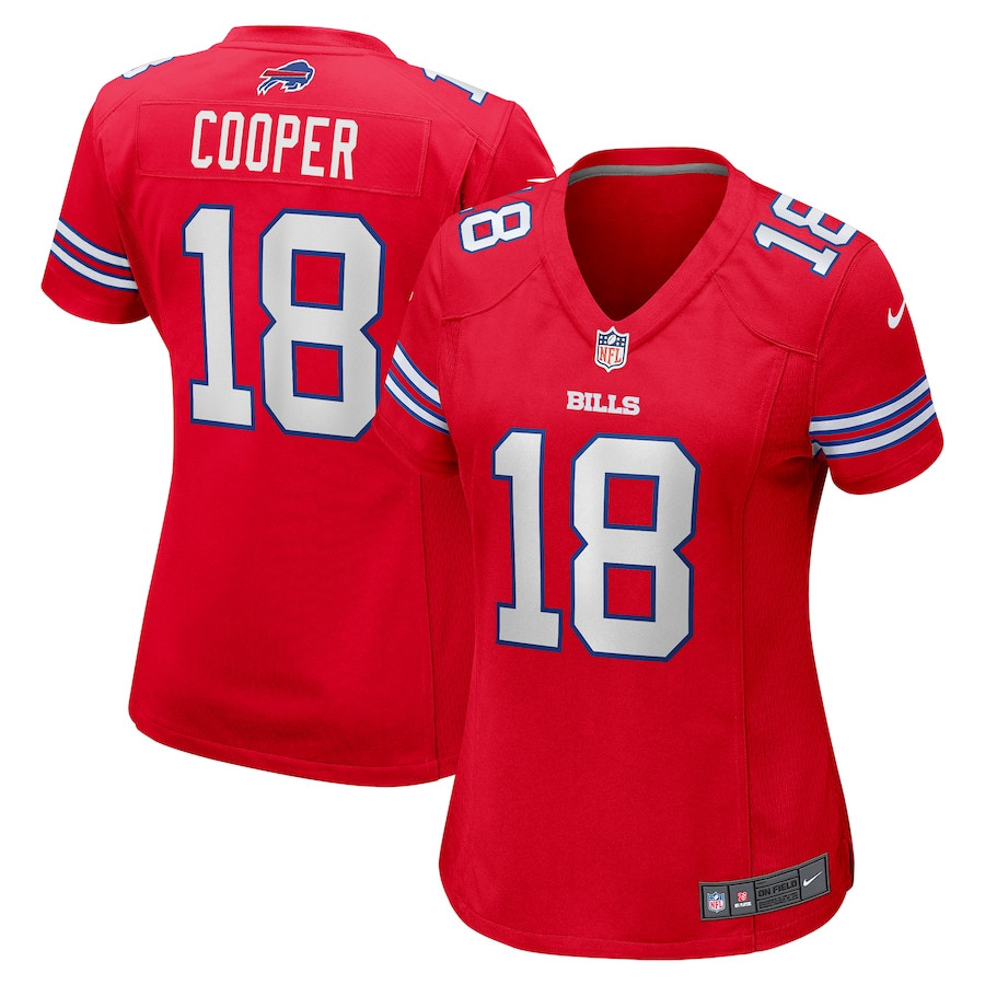 Amari Cooper 18 Buffalo Bills Women's 2nd Alternate Game Jersey - Red JS6549 nicesnker