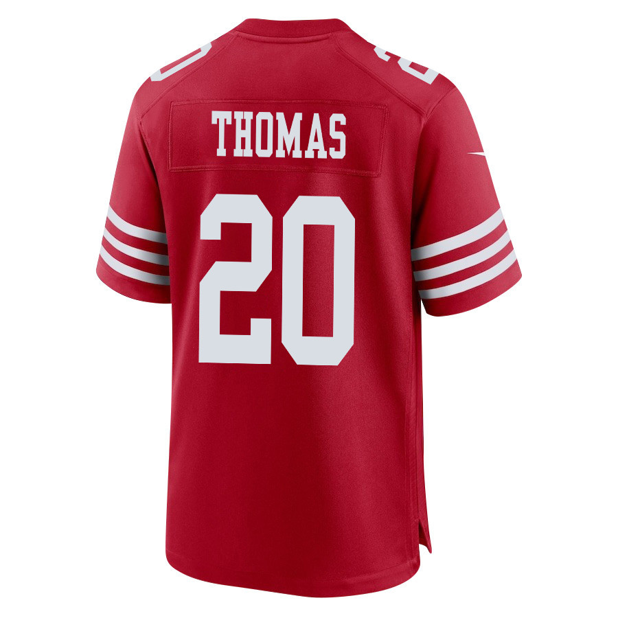 Ambry Thomas 20 San Francisco 49ers NFC Champions Patch Game Men Jersey - Scarlet JS8076 nicesnker - Image 3