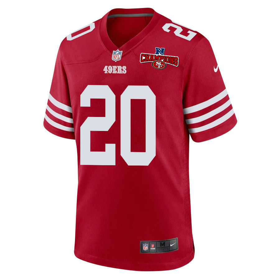 Ambry Thomas 20 San Francisco 49ers NFC Champions Patch Game Men Jersey - Scarlet JS8076 nicesnker - Image 2