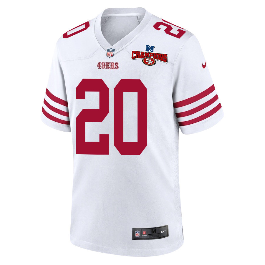 Ambry Thomas 20 San Francisco 49ers NFC Champions Patch Game Men Jersey - White JS2369 nicesnker - Image 2