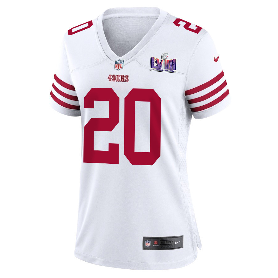Ambry Thomas 20 San Francisco 49ers Super Bowl LVIII Patch Game Women Jersey - White JS9142 nicesnker - Image 2