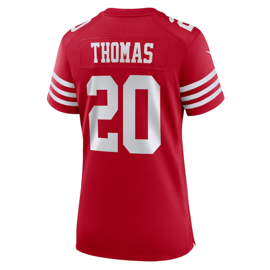 Ambry Thomas 20 San Francisco 49ers Women's Game Jersey - Scarlet JS5675 nicesnker - Image 3