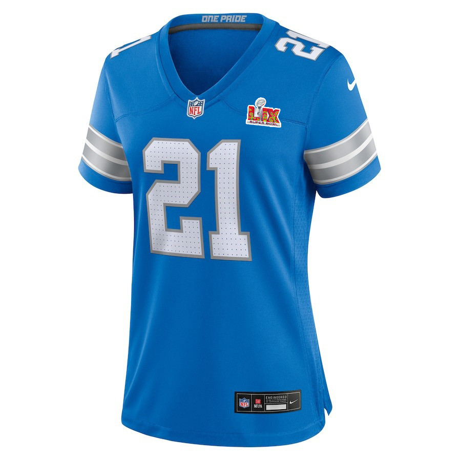 Amik Robertson #21 Detroit Lions Super Bowl LIX Women's Jersey - Blue JS2392 nicesnker - Image 2