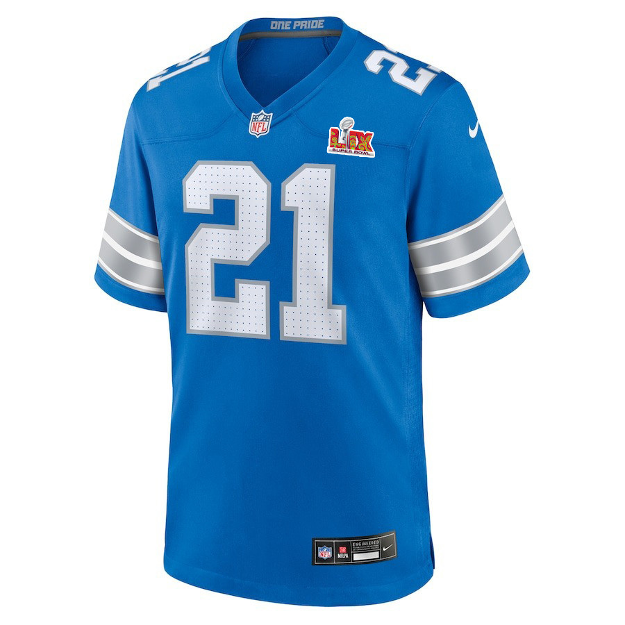 Amik Robertson #21 Detroit Lions Super Bowl LIX YOUTH Jersey - Blue JS3309 nicesnker - Image 2