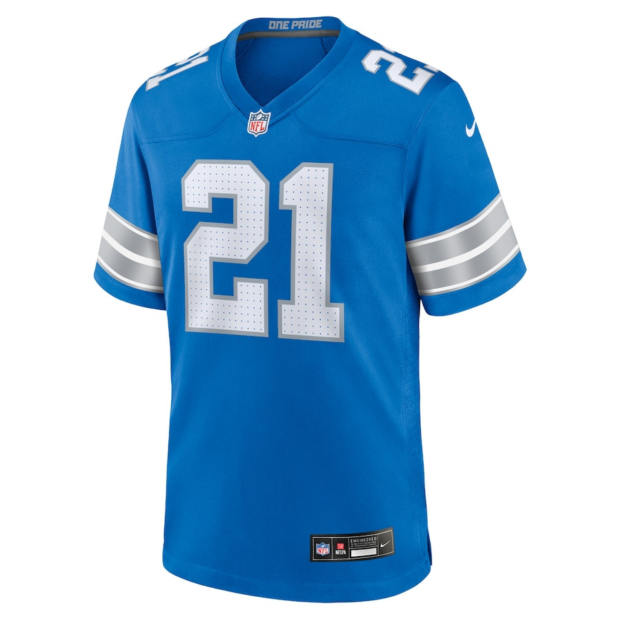 Amik Robertson 21 Detroit Lions Team Game Men Jersey - Blue JS1788 nicesnker - Image 2