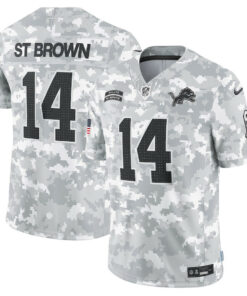 Amon-Ra St. Brown 14 Detroit Lions 2024 Salute to Service Limited Men Jersey - Arctic Camo JS1276 nicesnker