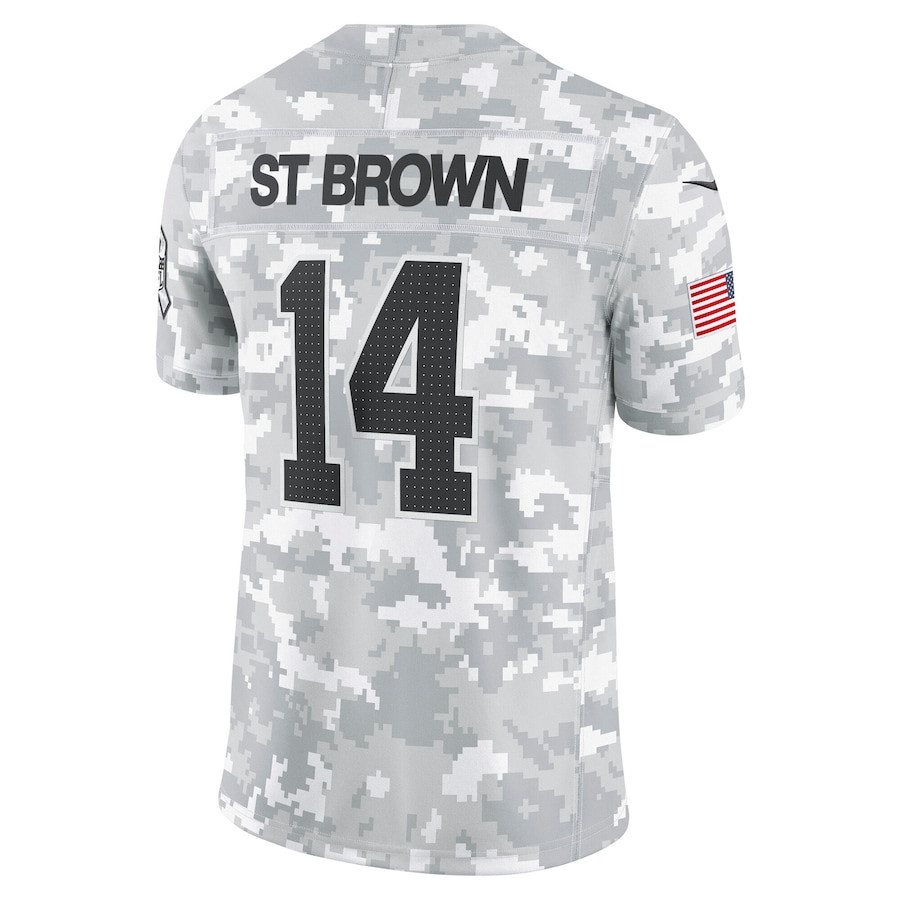Amon-Ra St. Brown 14 Detroit Lions 2024 Salute to Service Limited Men Jersey - Arctic Camo JS1276 nicesnker - Image 3