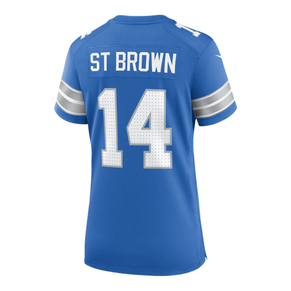 Amon-Ra St. Brown 14 Detroit Lions 2025 Pro Bowl Patch Women Game Jersey - Blue JS5321 nicesnker - Image 2