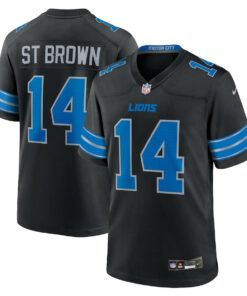 Amon-Ra St. Brown 14 Detroit Lions 2nd Alternate Game Jersey - Men, Black JS5137 nicesnker