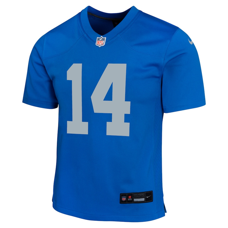 Amon-Ra St. Brown 14 Detroit Lions Alternate Game YOUTH Jersey - Blue JS7835 nicesnker - Image 2
